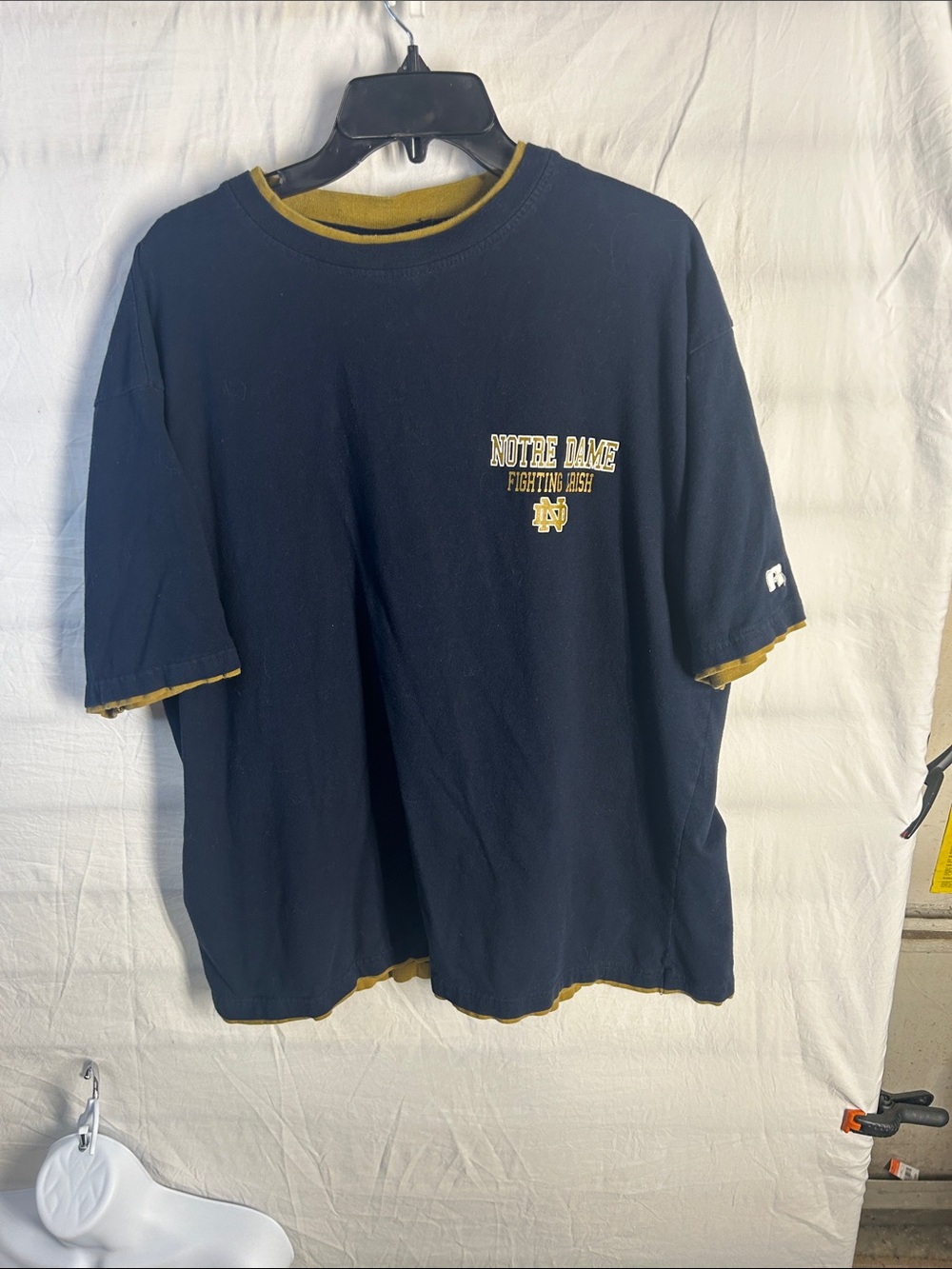 Russell Athletic Navy & Gold Notre Dame Short-Sleeve Tee
